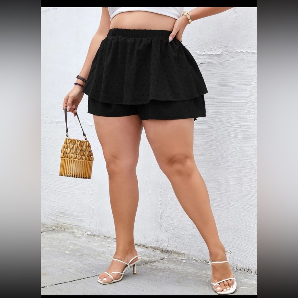 Plus Size elastic waist skort